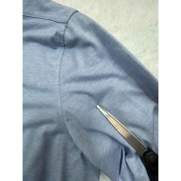 Charles Tyrwhitt Long Sleeve Solid Blue Non-Iron Slim Fit Size 16 ½"/33" - Picture 8 of 11